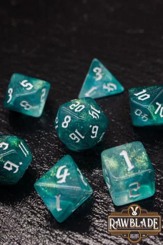 Gothic Galaxy Dice Set - Sea Green