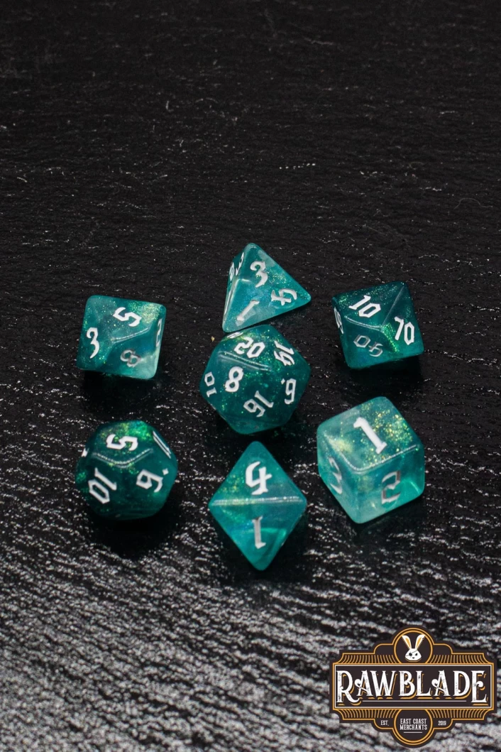 Gothic Galaxy Dice Set - Sea Green