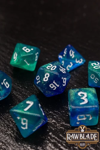 Gothic Galaxy Dice Set - Blue&Green