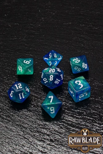 Gothic Galaxy Dice Set - Blue&Green