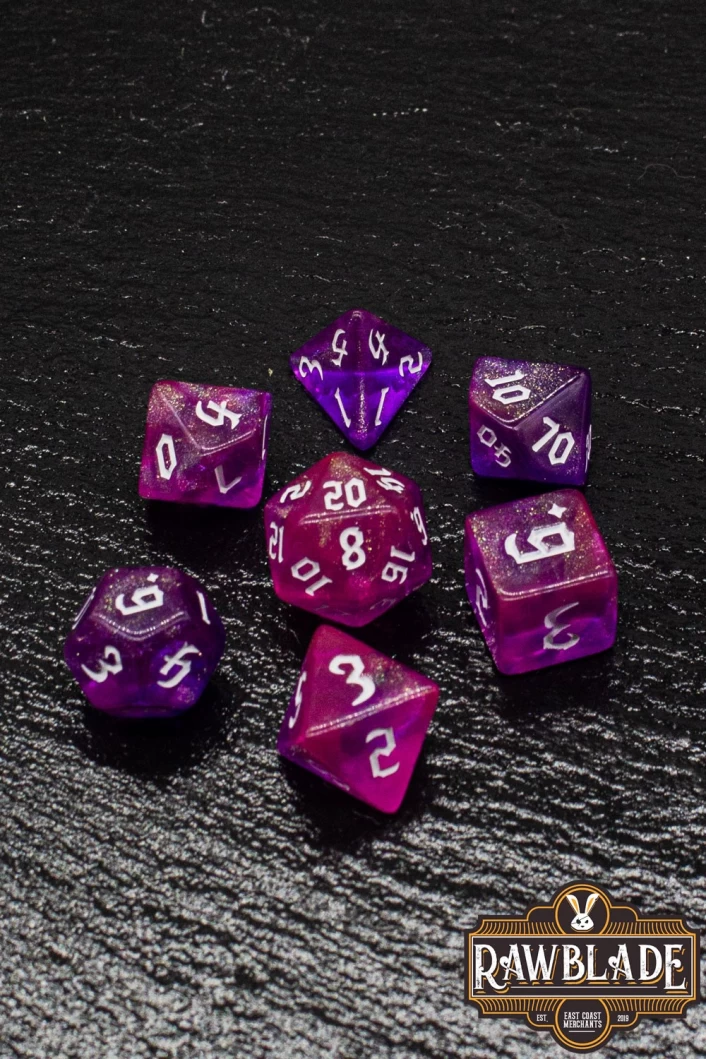 Gothic Galaxy Dice Set - Pink&Purple