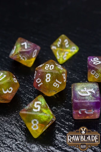 Gothic Galaxy Dice Set - Yellow&Purple
