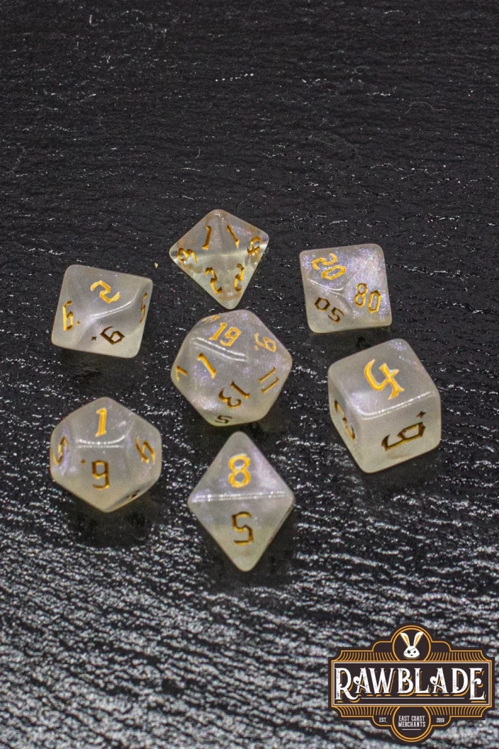 Gothic Iridiscent Dice Set - Golden Glacial