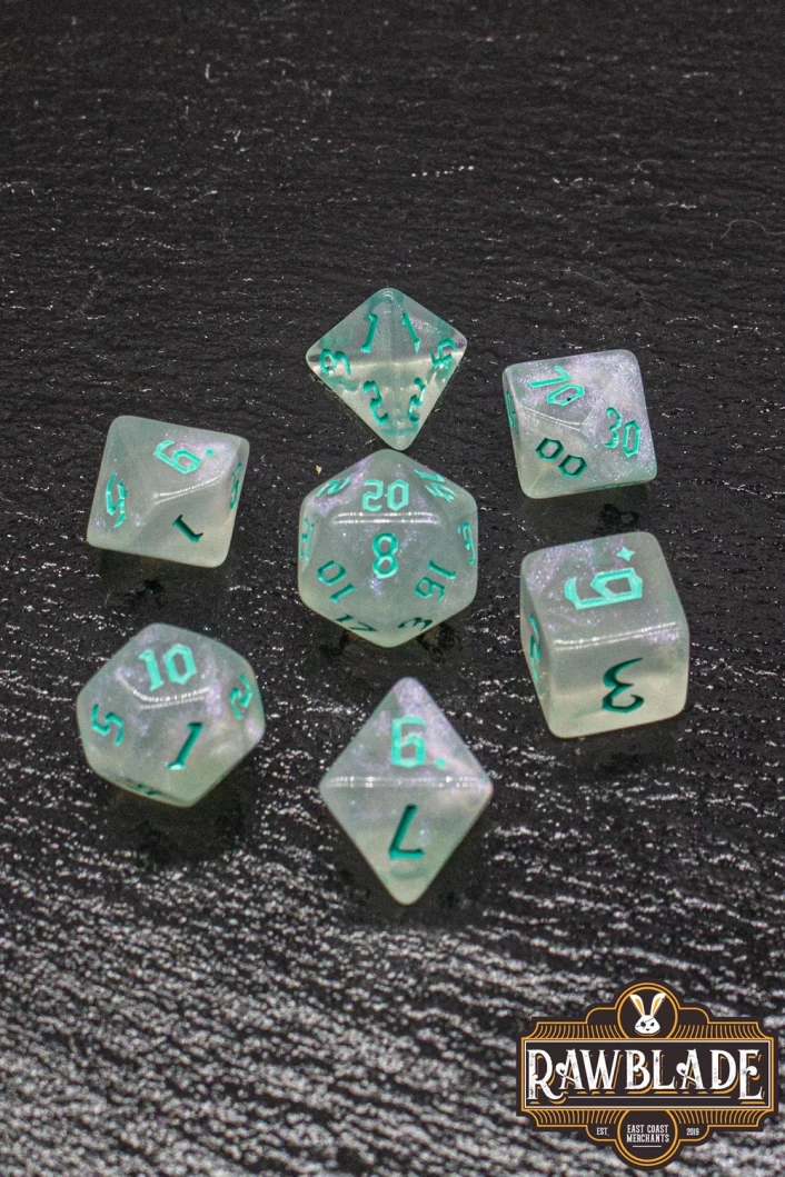 Gothic Iridiscent Dice Set - Emerald Mist