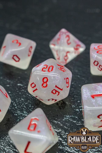 Gothic Iridiscent Dice Set - Crimson Opal