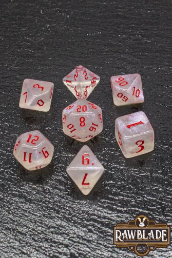 Gothic Iridiscent Dice Set - Crimson Opal