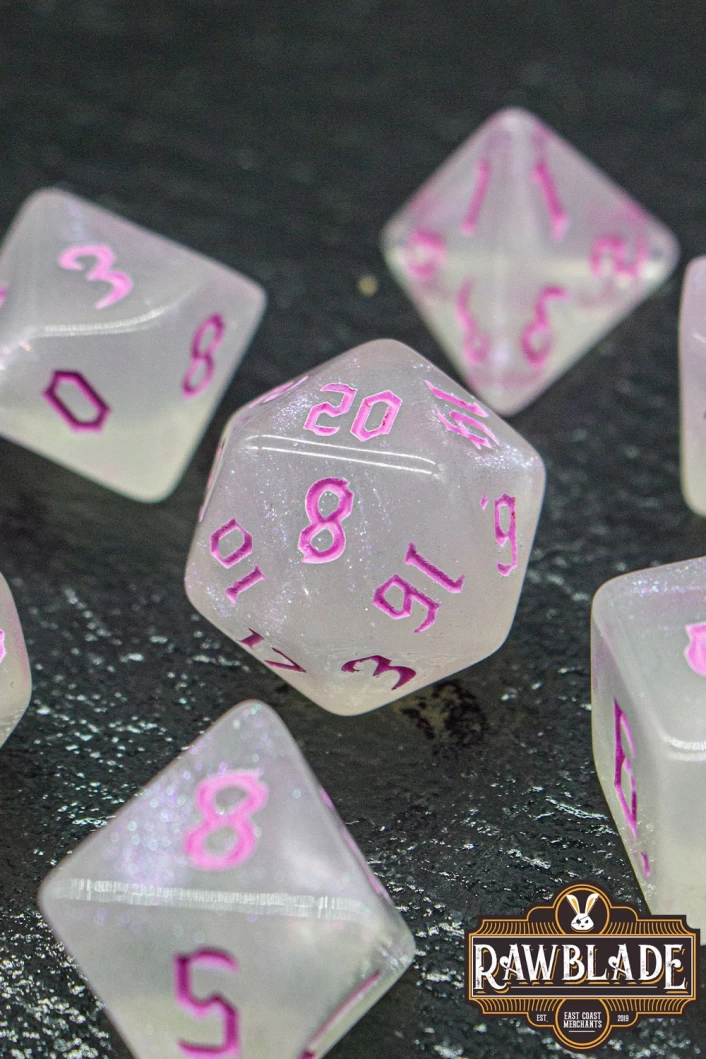 Gothic Iridiscent Dice Set - Pink Pearl