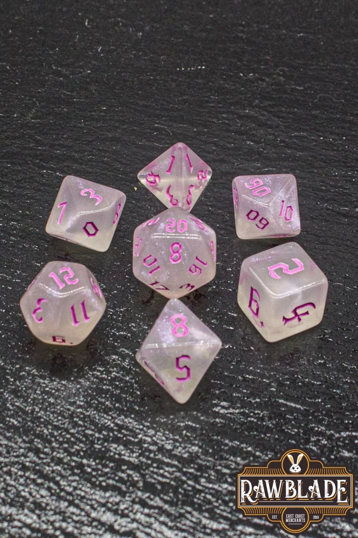 Gothic Iridiscent Dice Set - Pink Pearl