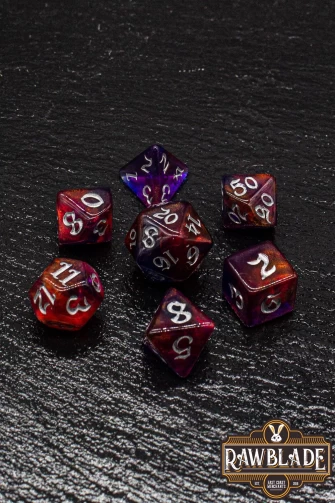 Gothic Nebula Dice Set - Ruby Aurora
