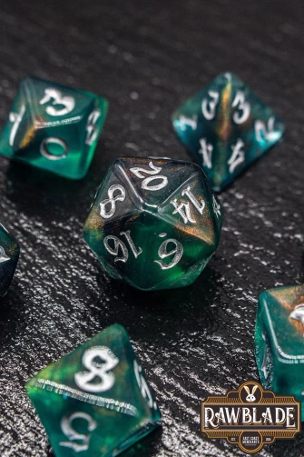 Gothic Nebula Dice Set - Mystic Mossy