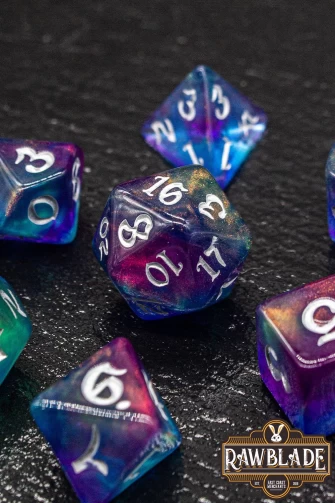 Gothic Nebula Dice Set - Violet Starlight