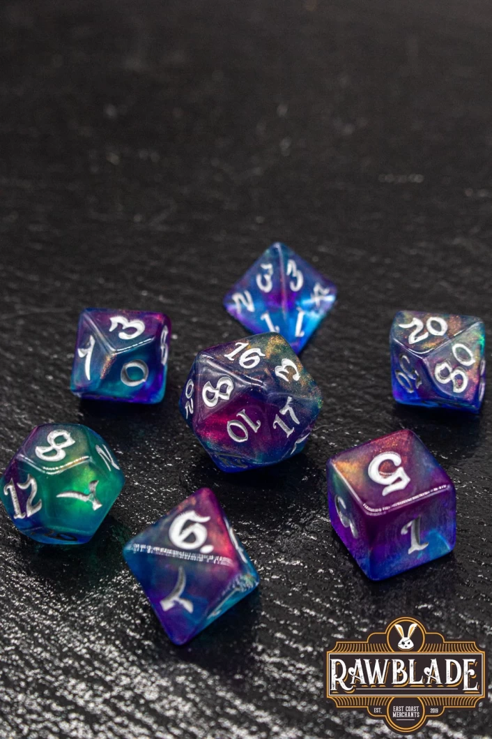 Gothic Nebula Dice Set - Violet Starlight