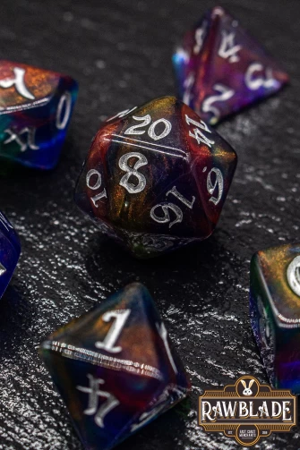 Gothic Nebula Dice Set - Rainbow Whispers