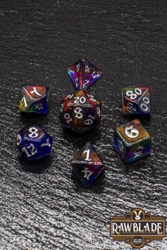 Gothic Nebula Dice Set - Rainbow Whispers