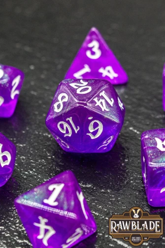 Gothic Nebula Dice Set - Amethyst Stardust