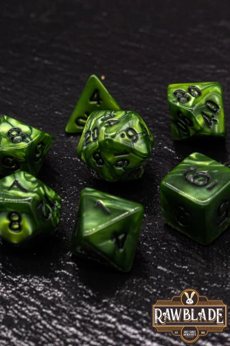Marble Dice Set - Dark Green
