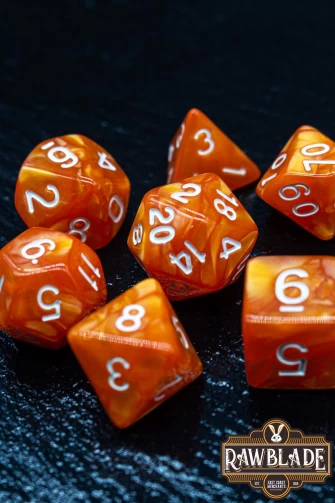 Marble Dice Set - Orange