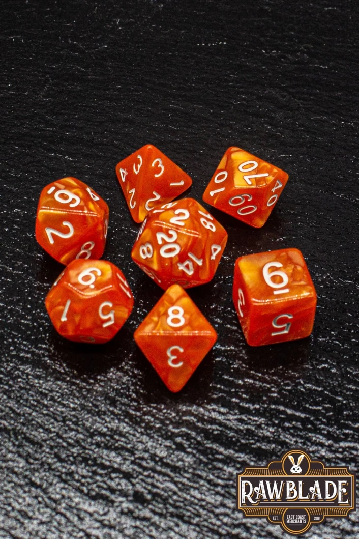 Marble Dice Set - Orange