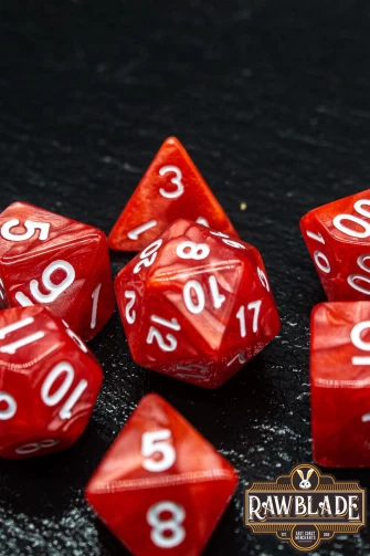 Marble Dice Set - Red