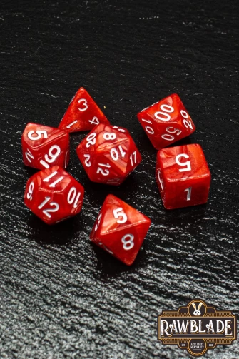 Marble Dice Set - Red