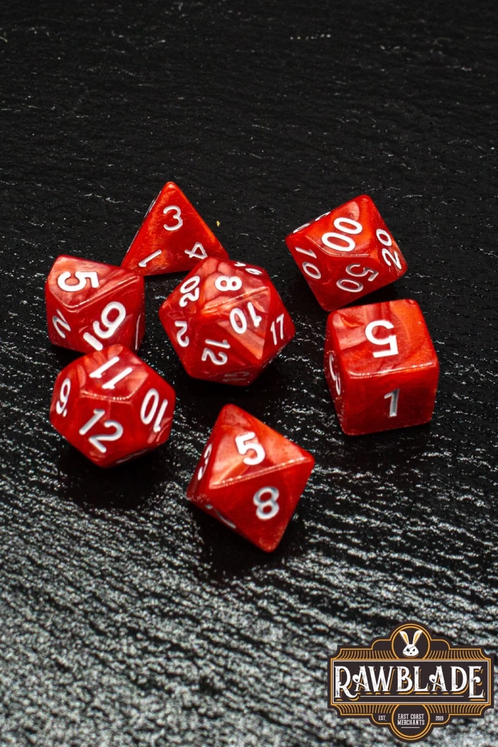 Marble Dice Set - Red
