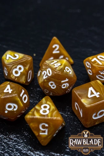 Marble Dice Set - Golden