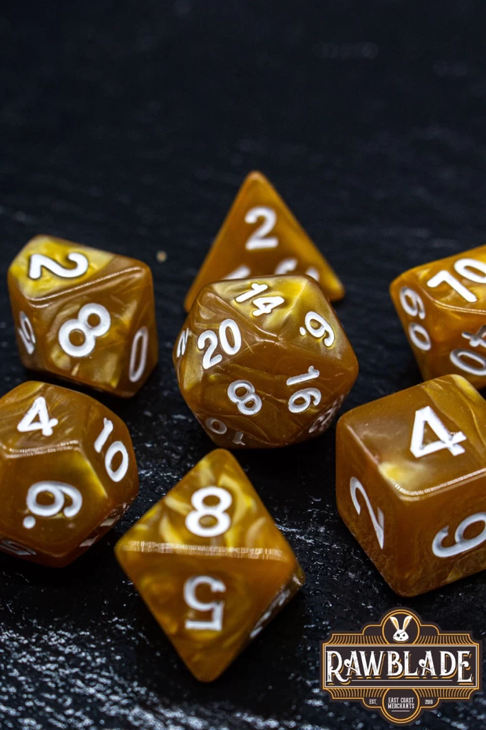 Marble Dice Set - Golden