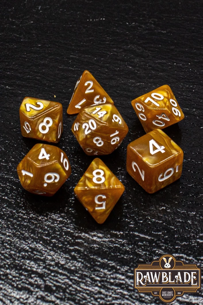 Marble Dice Set - Golden