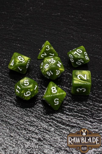Marble Dice Set - Mossy Green
