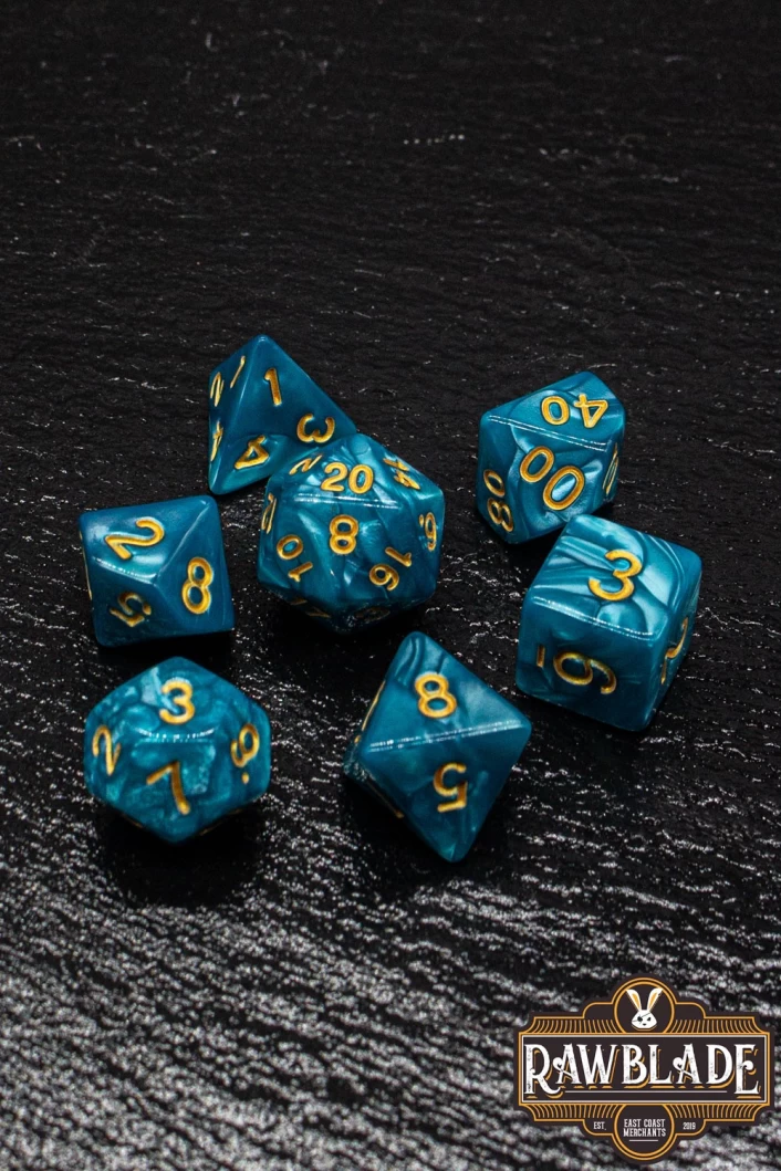 Marble Dice Set - Teal