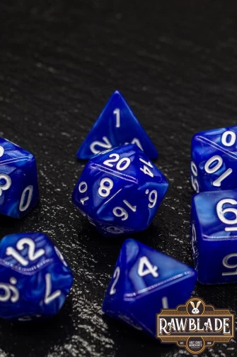 Marble Dice Set - Navy Blue