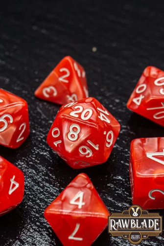 Marble Dice Set - Light Red