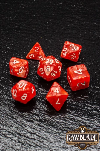 Marble Dice Set - Light Red