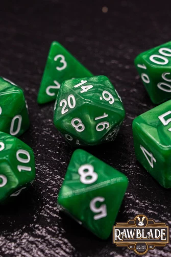 Marble Dice Set - Grass Green