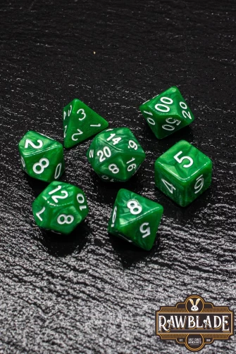 Marble Dice Set - Grass Green