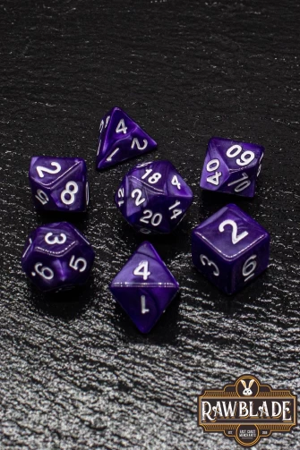 Marble Dice Set - Indigo Purple