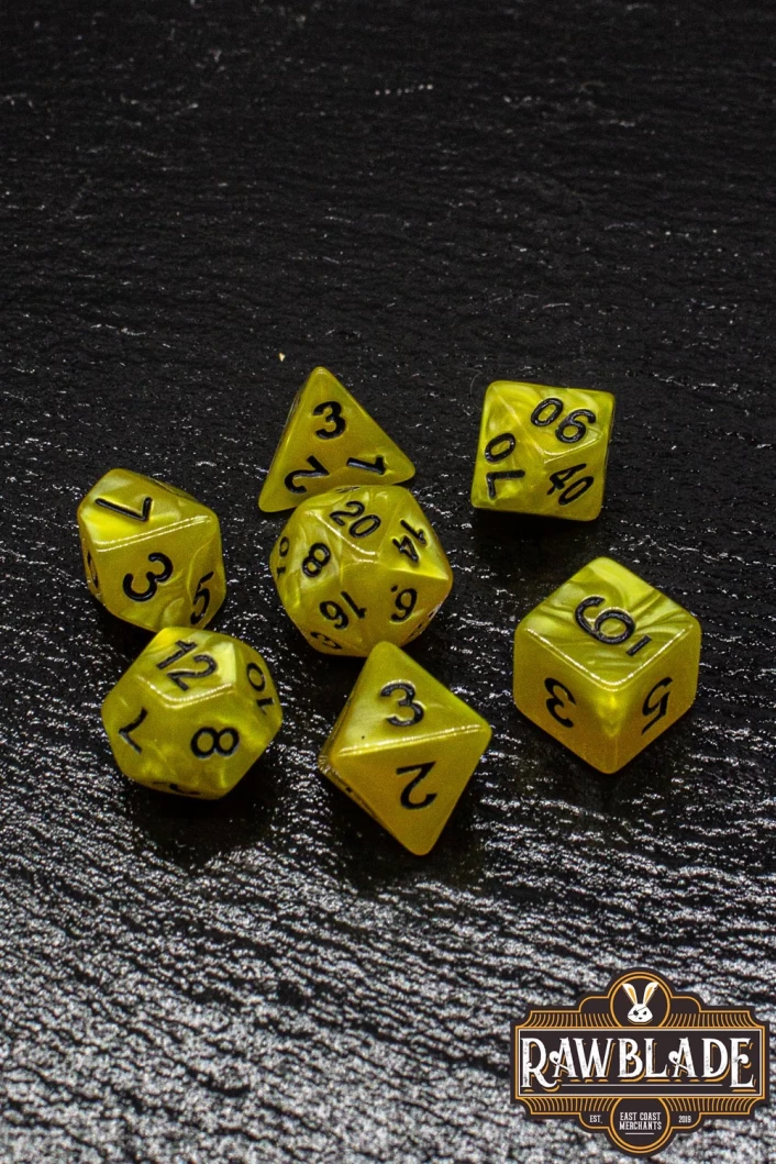 Marble Dice Set - Yellow