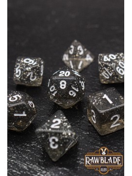 Glitter Dice Set - Dark Gray