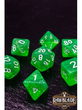 Glitter Dice Set - Light Green