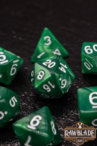 Marble Dice Set - Emerald Green