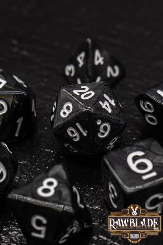 Marble Dice Set - Black