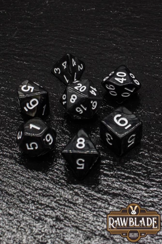 Marble Dice Set - Black