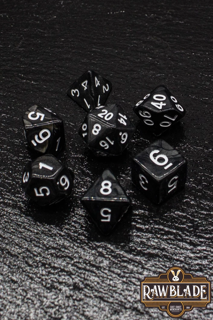 Marble Dice Set - Black