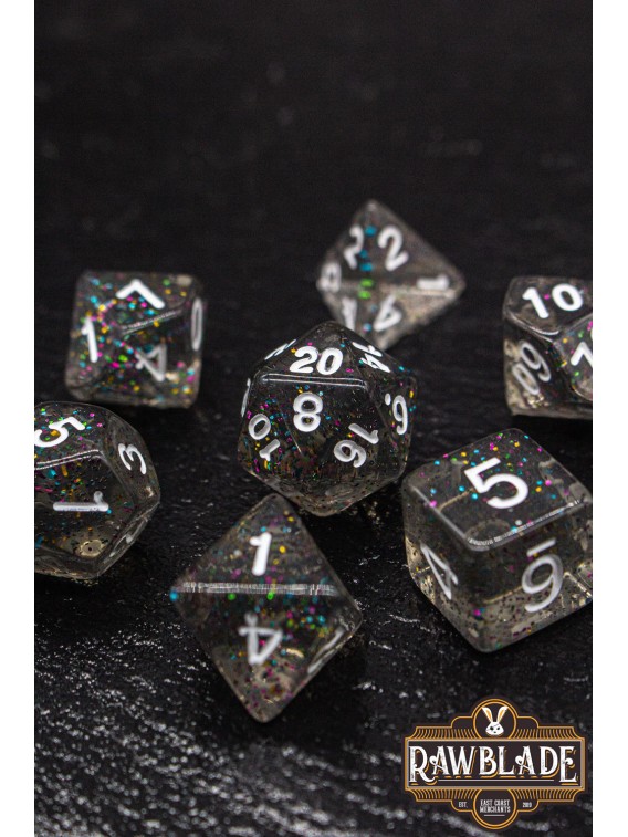 Glitter Dice Set - Rainbow