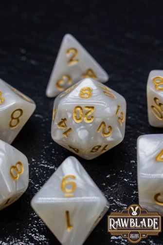 Marble Dice Set - White/Gold