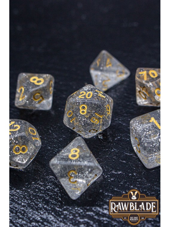 Glitter Dice Set - White