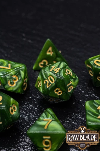 Marble Dice Set - Forest Green