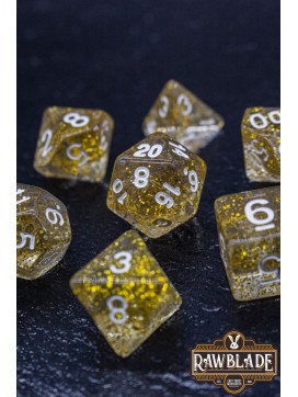 Glitter Dice Set - Yellow