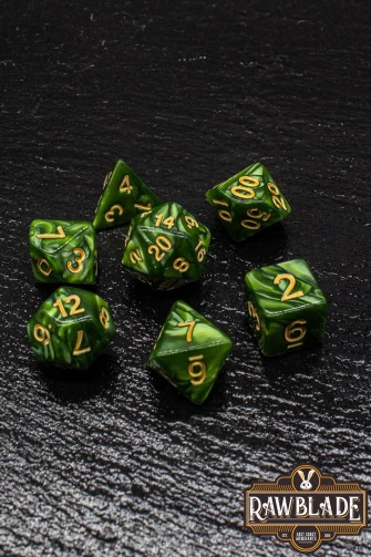 Marble Dice Set - Forest Green