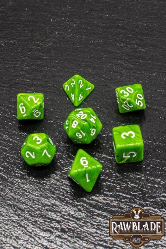 Marble Dice Set - Lime Green